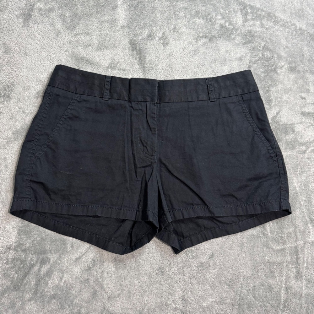 VTG Y2K J.Crew Low Rise Black Broken-In Chino Shorts 100% Cotton Sz 4